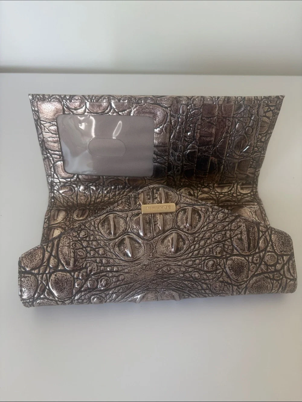 Brahmin Marissa Bronze Nebula Satchel Handbag with Matching Veronica Wallet
